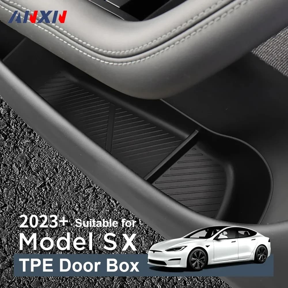 Per Tesla nuovo modello S X 2023 2024 scatola portaoggetti laterale porta TPE anteriore porta posteriore maniglia Organizer Tidying accessori per Slot per portiera dell'auto