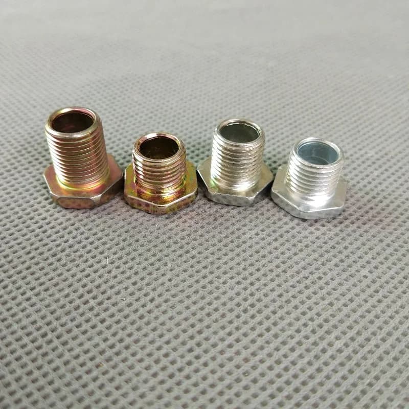 10PCS M10 White Zinc-plated Hexagonal Hollow Dental Tube Hollow Full-tooth Joint Nut Track Lamp Fittings Connection Head Screw