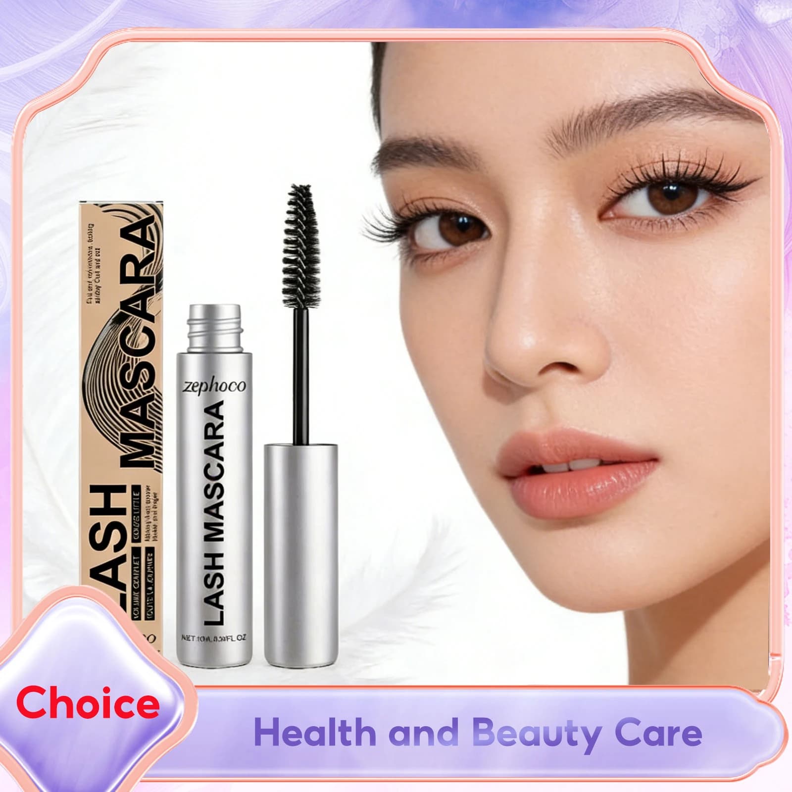 Volumizing Mascara for Eyelashes, Rapid Drying, Waterproof, Long Duration, Curly, High Natural Eyelashes, Black Mascara with Fibres for Makeup