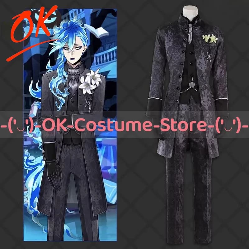 Costume Cosplay Personalizzato di Idia Shroud da Sposo Fantasma per un Giorno, Twisted Wonderland 2021