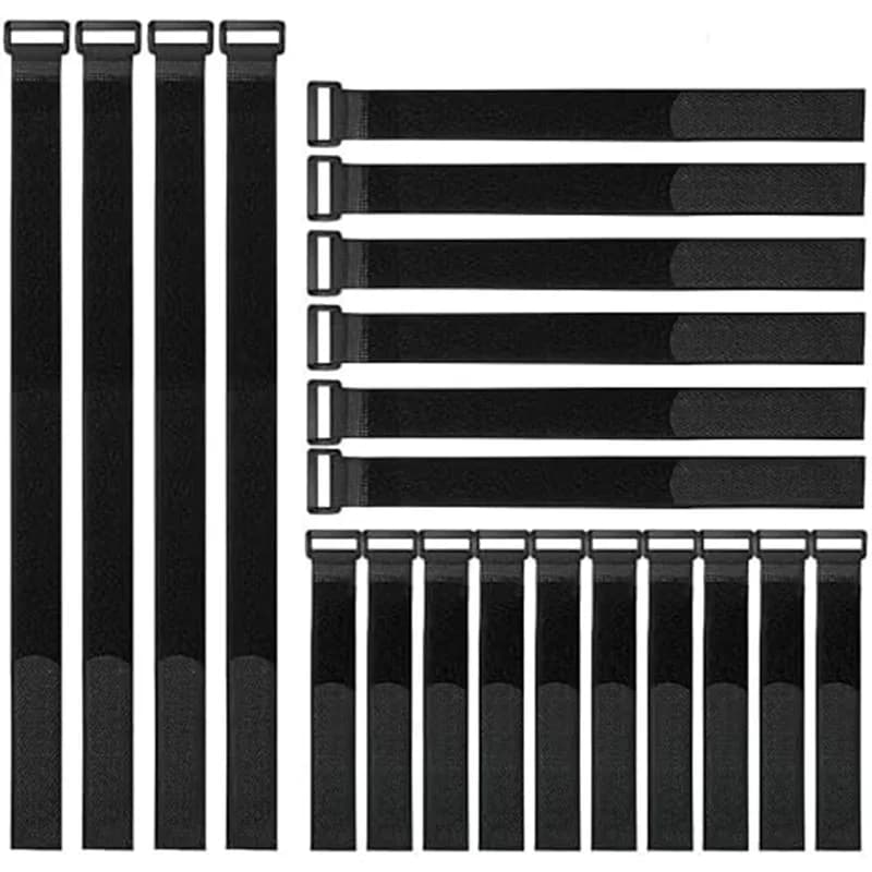 15PCS Riutilizzabili Nylon Fibbia Inversa Fascette per cavi di fissaggio Fascette per cavi multiuso regolabili con gancio e anello Linea adesiva Finishi