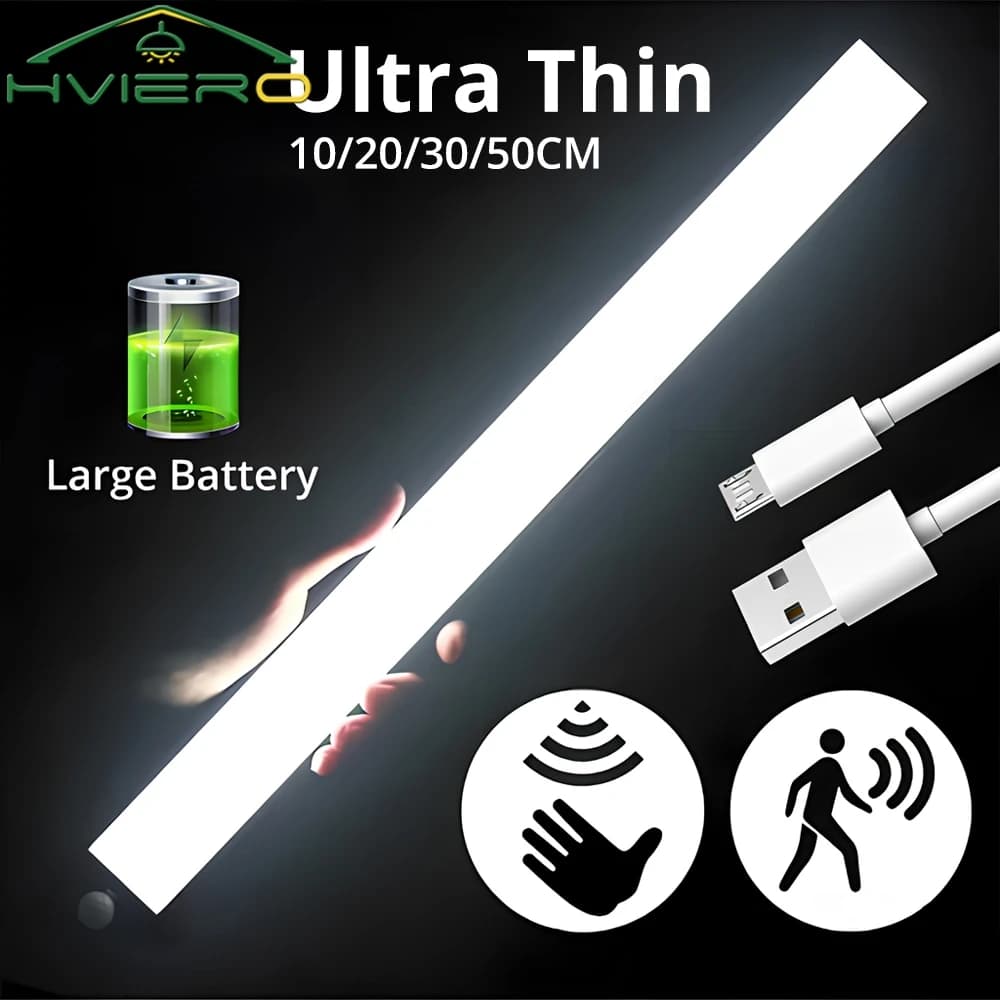 Night Lights Lamp with Wireless USB Rechargeable Magnetic LED Motion Sensor for Wardrobe, Room, Wardrobe, Kitchen, hallway, Bulb with Tube Detector