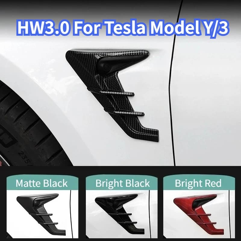 For Tesla Model 3 Moel Y 2019-2023 Car Side Camera Protection Covers Kit HW3.0 Decoration Sticker Car Modification Accessories