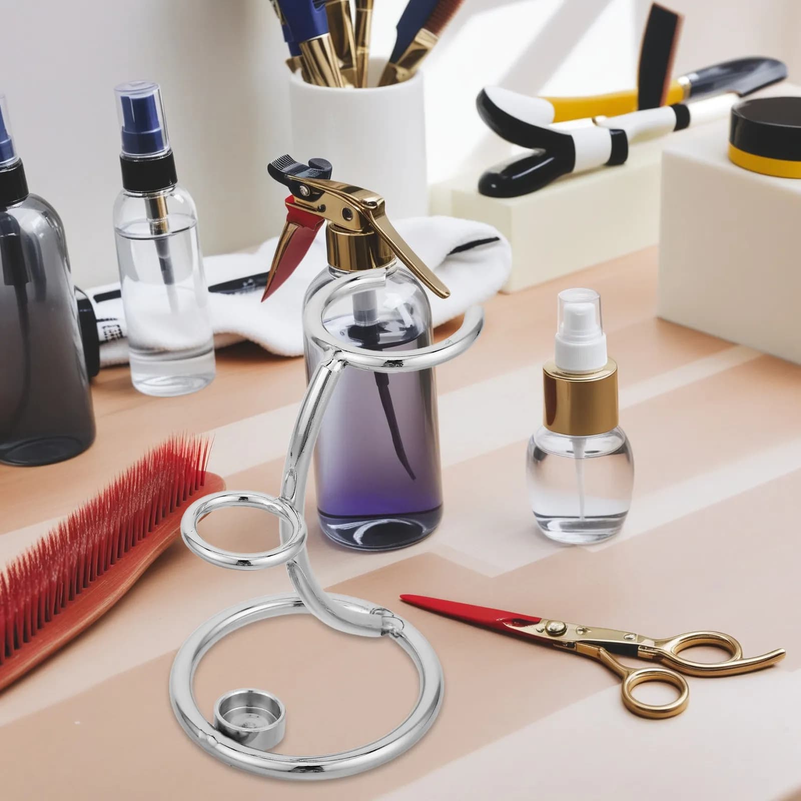 Metal Razor Storage Rack Multi-Use Shaving Brush Holder Bathroom Organizer Space-Saving Safety Razor Makeup Brush Toothbrush