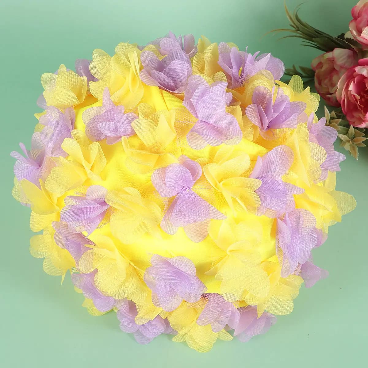 Beautiful swimming hat with floral design, floral protection, breathable swimming caps for adults, for women