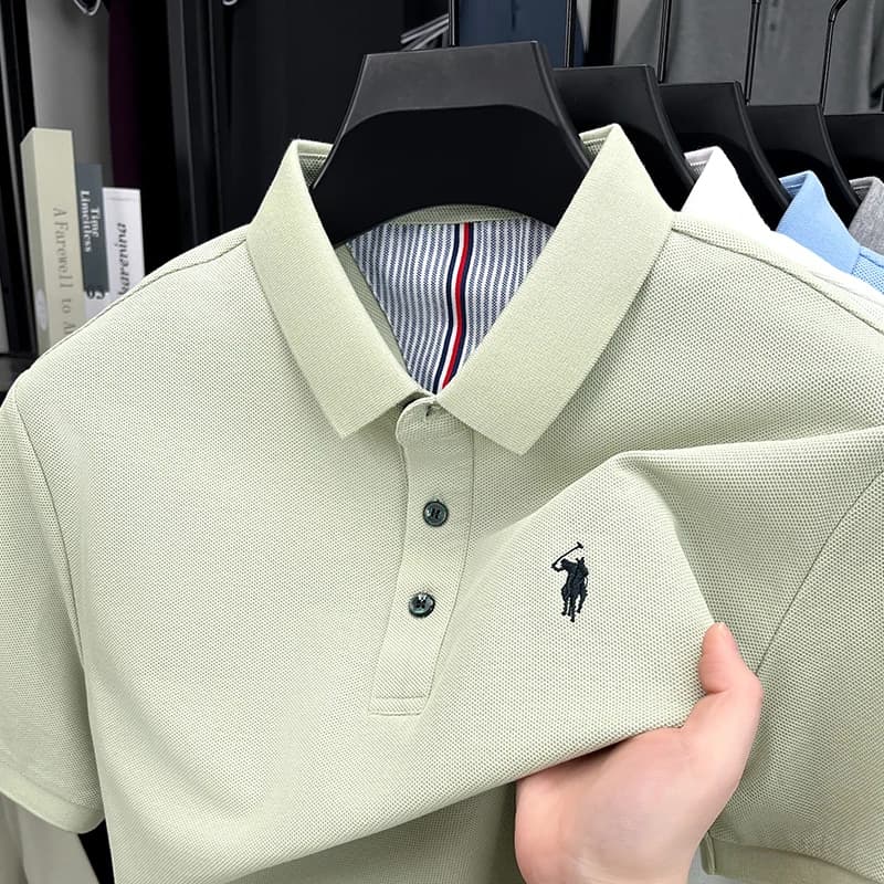 Polo a maniche corte 100% cotone puro nuova maglietta estiva traspirante da uomo top business di alta gamma con ricamo Paul Pony