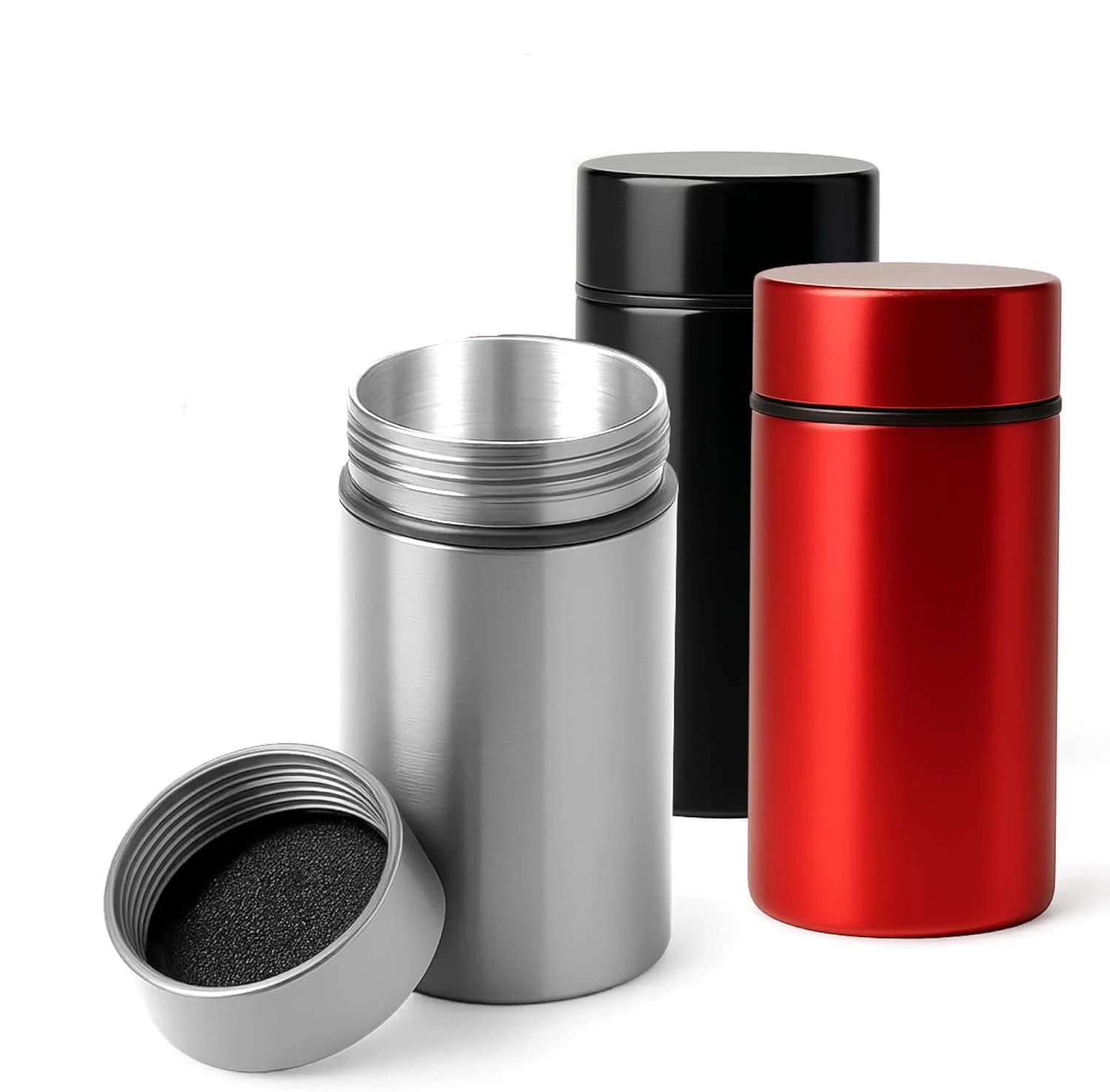 50 ml odor proof aluminum jar Portable airtight storage container Multipurpose bottle for coffee, herbs and spices (1/8 ounces)