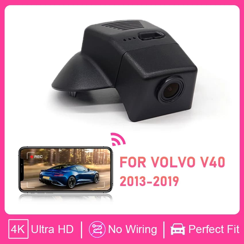 Dashcam 4K 2160P Plug and Play for Car, Video Recorder for Volvo V40 2013 2015 2016 2017 2018