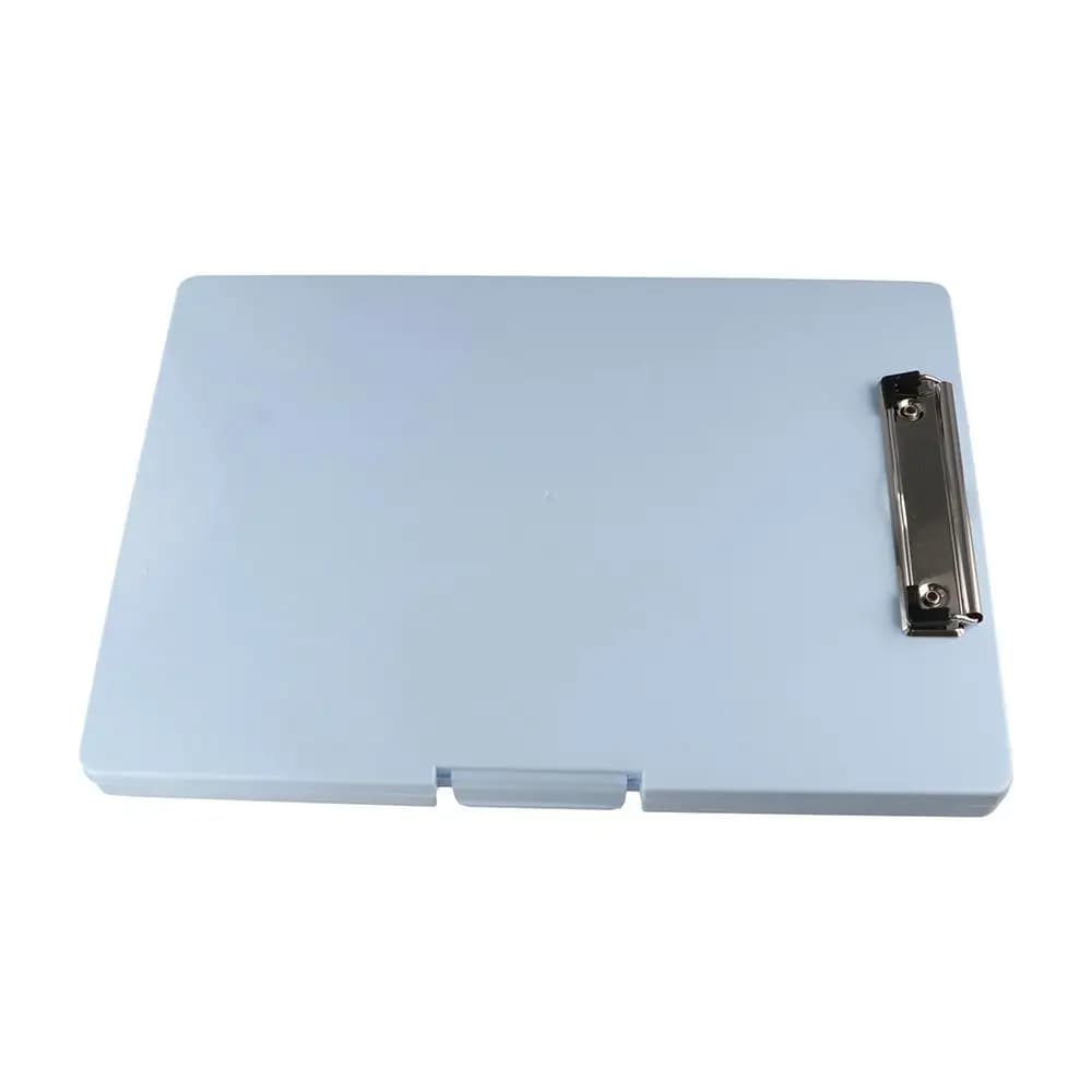 Side Opening A4 File Folder Plastic with Strong Metal Clip Student Writing Pad Candy Color Test Paper Storage Box
