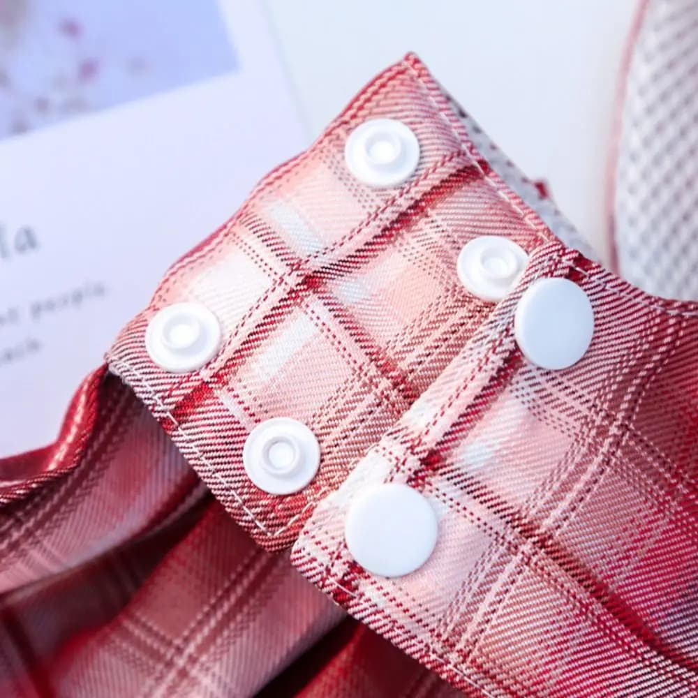 Pratico con guinzaglio Trazione per cani Plaid JK Abito Confortevole gonna con fiocco per cani Dacron Lavabile regolabile Gilet per animali domestici Vestiti Coniglio