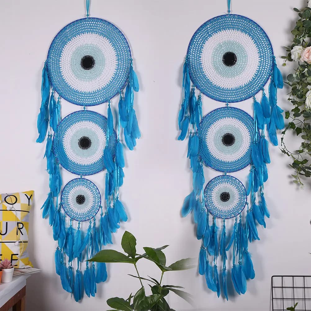 Artisan Woven Dream Catcher Decorative Pendant for Wall Door Use Bedroom Living Room Nursery Wedding Holiday Festival Gift Decor