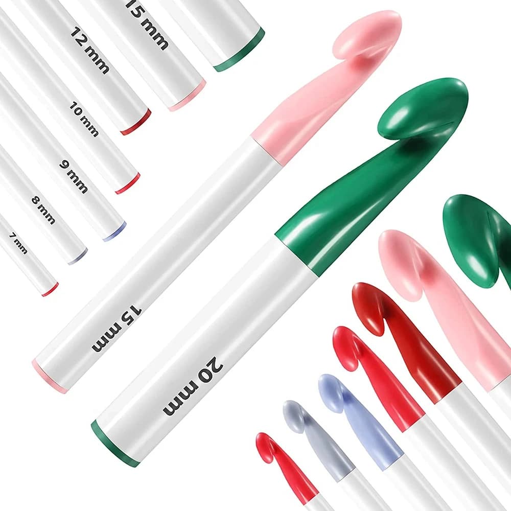 6/7 pezzi di plastica di grandi dimensioni uncinetto ago fai da te ferri da maglia lana spessa tessuto filato artigianato strumenti per maglieria