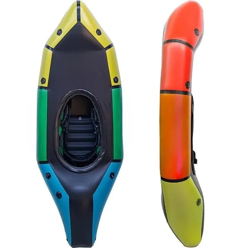 Packraft Professionale 2025, Kayak Gonfiabile Portatile per Acque Bianche e Pesca in Zone Remote, con Pagaia, Pompa e Kit di Riparazione