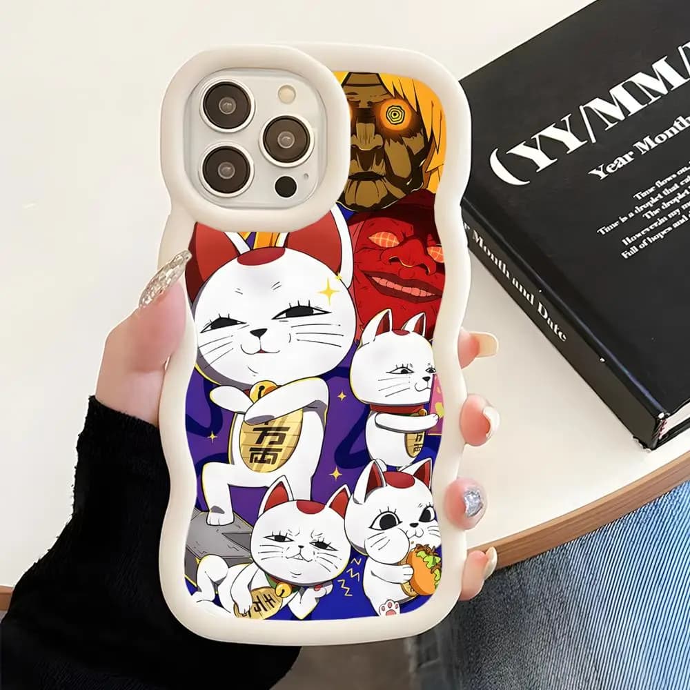 Dandadan Turbo Granny Phone Case for iPhone 17 16 15 14 13 12 11 Air Pro Max Plus White Soft TPU Wavy Edge Cover