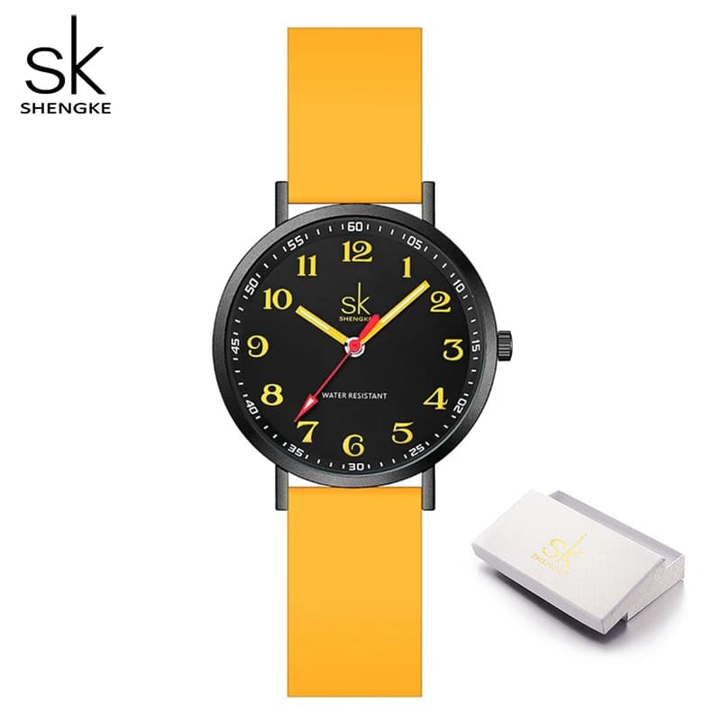 SHENGKE Women's Watches With Silicone Strap Fashion New Women's Watch SK Quartz Wrist Watch Original Relogio Female