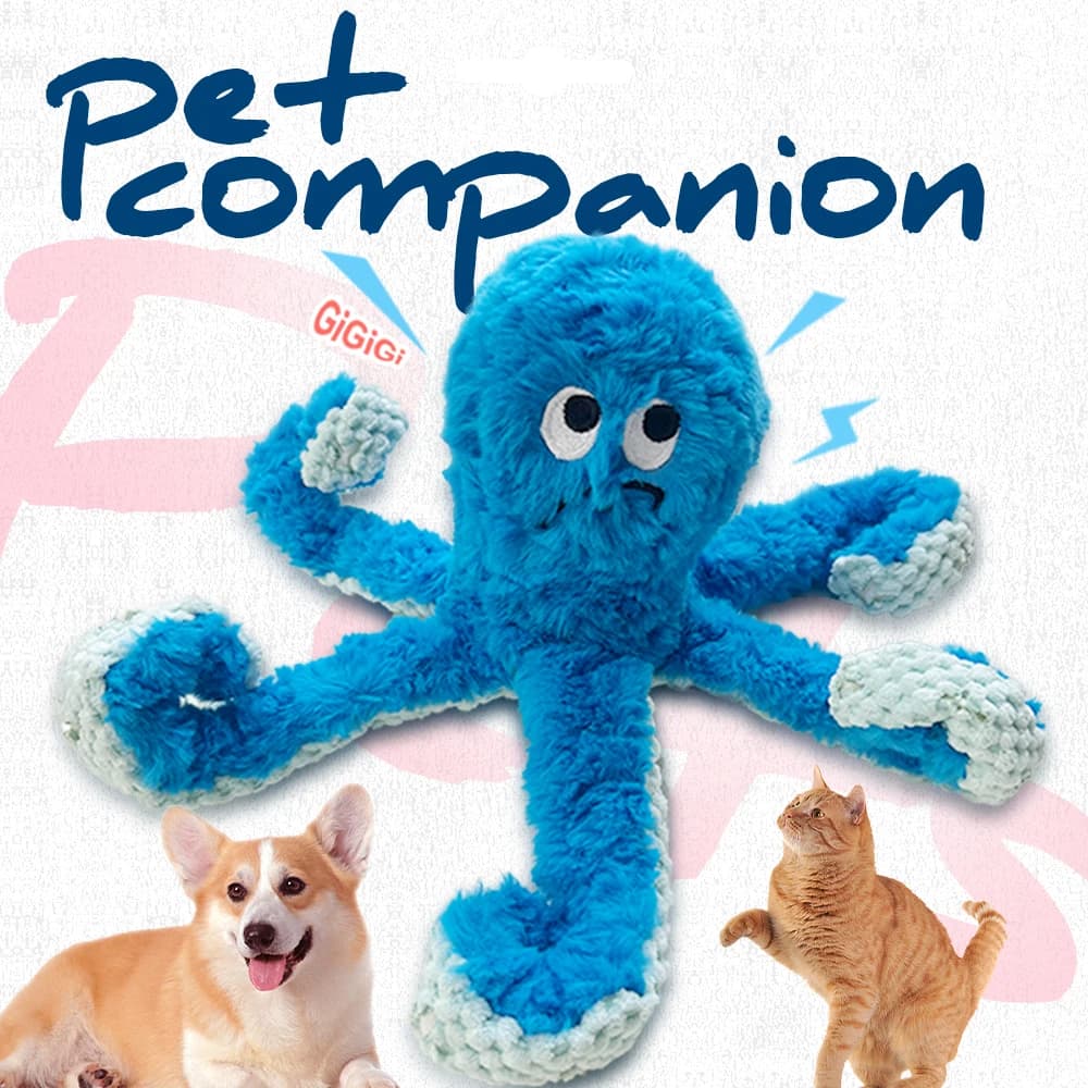 Polpo Animale Domestico Peluche Gatto Cane Squeaker Polpo Squeaky Giocattolo Resistente ai Morsi Cucciolo Addestramento Interattivo Pulizia Dei Denti Giocattoli Da Masticare