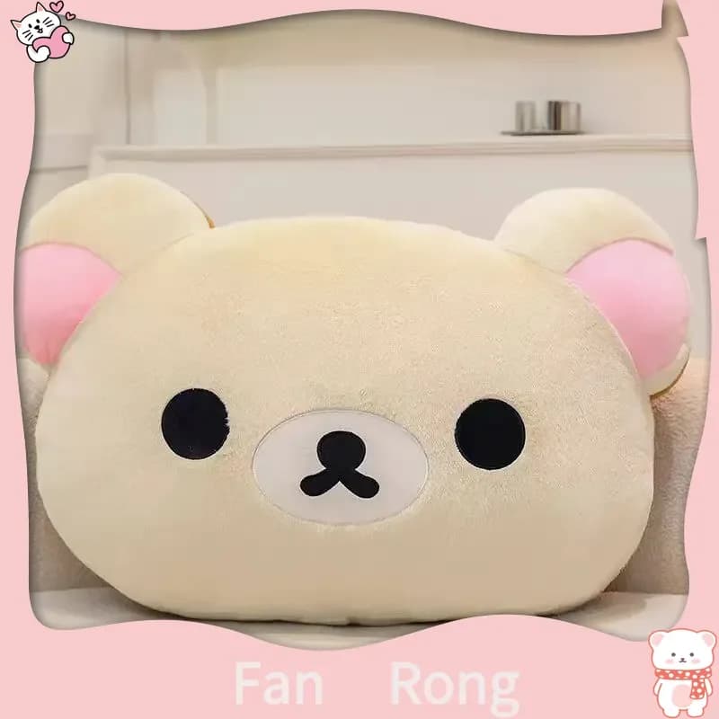 Cuscino in peluche Rilakkuma, morbido animale di peluche, comodo cuscino per dormire, per camera da letto, divano, dormitorio, bambini e adulti