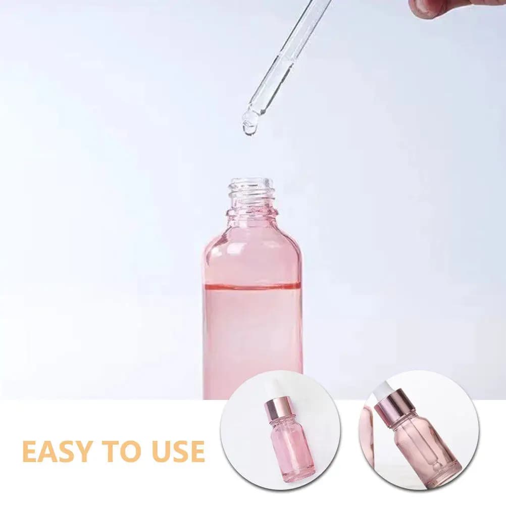4Pcs Small Glass Dropper Bottles Essential Oil Bottles Transparent Portable Refillable for DIY Colognes Tinctures Cosmetics