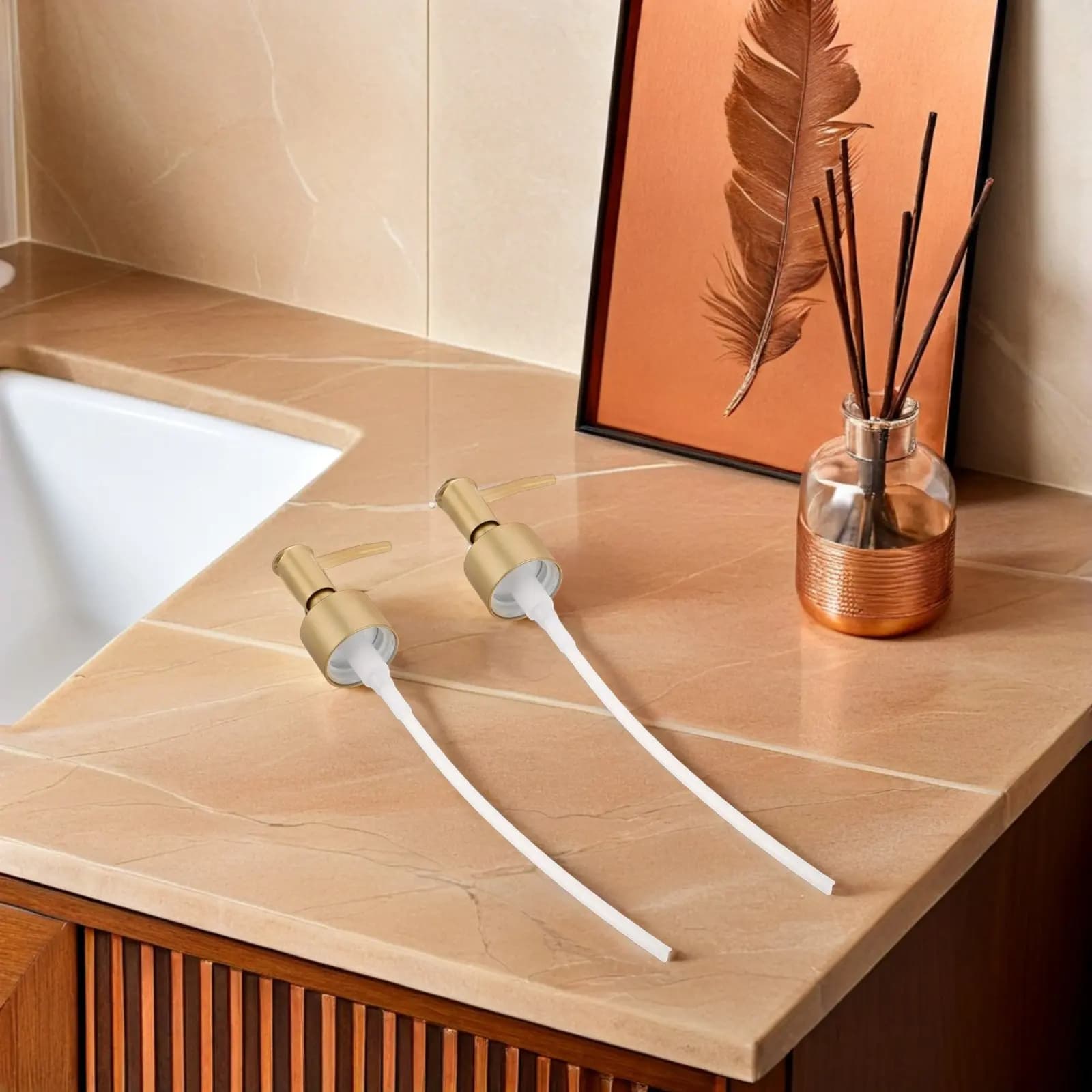 5 Pezzi Testine di Ricambio in Plastica per Dispenser di Lozione, Pompa a Pressione per Bottiglie di Sapone, per Lavaggio Mani, Shampoo, Bagnoschiuma, Cucina, Bagno