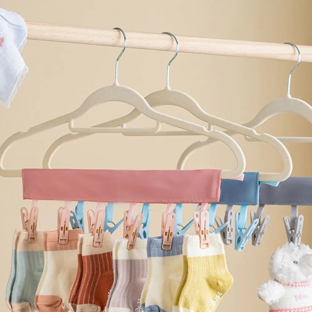 Stendibiancheria da Viaggio, Appendiabiti da Bagno, Mollette Portatili, Mollette Pieghevoli da Viaggio, Piccole Mollette per Asciugare Tessuti e Biancheria Intima