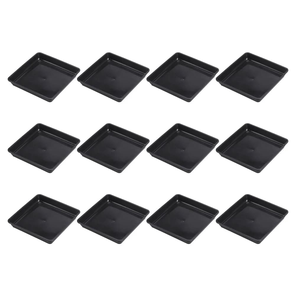 12 pcs square pot flower tray flower pot base plant pot lower trays gardening flat water tray bonsai durable ground basin
