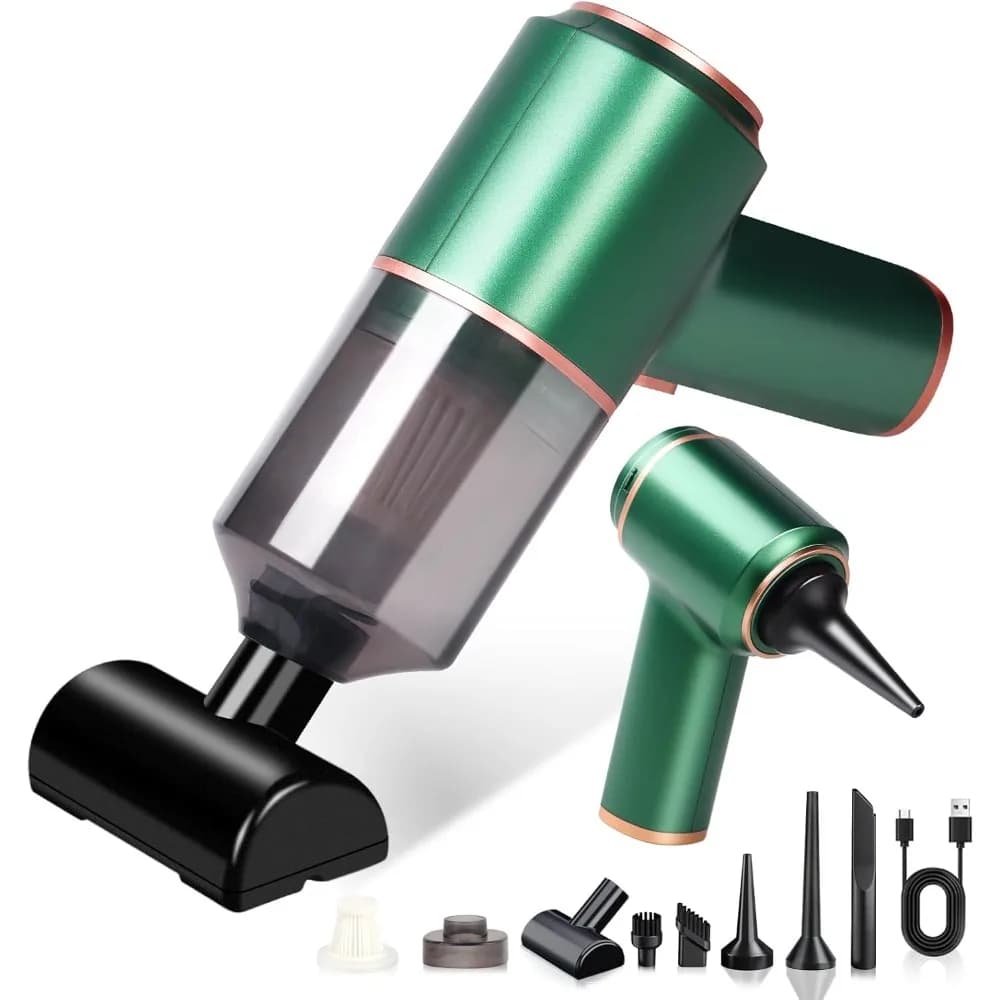 Cagulax Aspirapolvere portatile senza fili per auto - Aspirazione potente portatile con multi-ugelli, ricaricabile e leggero per auto,