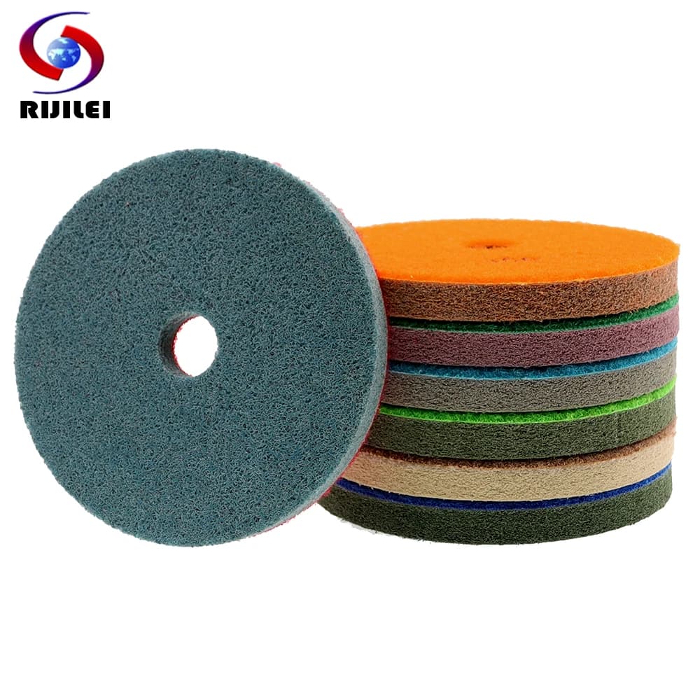 7 pezzi/lottp tamponi per lucidatura in spugna da 5 pollici 125 mm disco abrasivo per pavimenti in spugna di pietra professionale per pavimenti in marmo granito e cemento