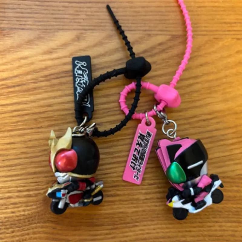 Bandai Kamen Rider Colorful Gashapon Kuuga Den O Anime Fans Cable Tie Pendant Bag Charm Cable Organizer Collectible