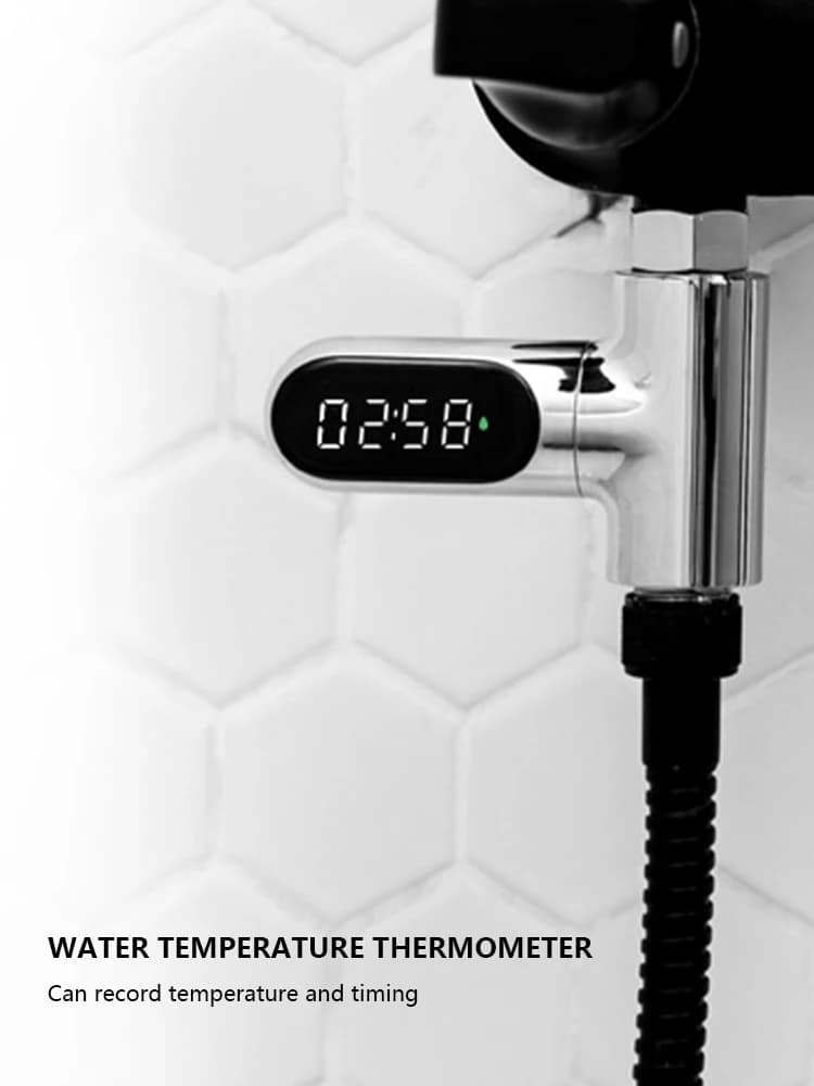 Termometro per Rubinetto e Doccia Rotazione a 360 Gradi Monitoraggio Temperatura Acqua per Bagnetto Neonati Termometro Elettronico per Bagno e Doccia