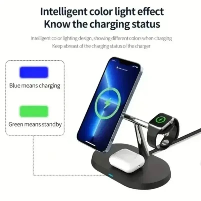 Fast Charge 3 in 1 Magnetic Wireless Charger Stand For Magsafe For iPhone For Apple Watch For AirPods For Home Office Travel Use