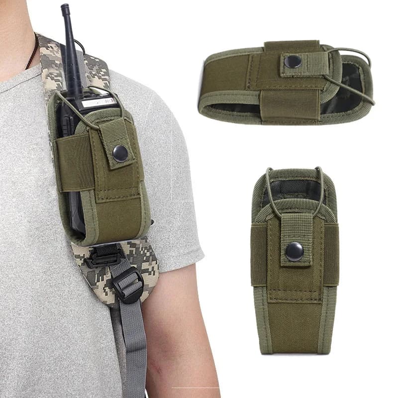 1000D Molle Talkie Pouch Radio tattica Walkie Bag Holder Pocket Custodia per interfono portatile Borsa per il trasporto Caccia Campeggio