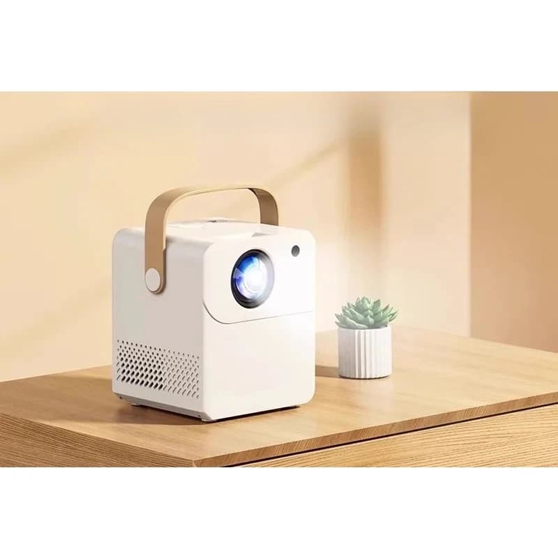 Proiettore portatile ultra HD con Wi-Fi per proiezione dello schermo del cellulare, ideale per piccoli dormitori, studenti e soggiorni.