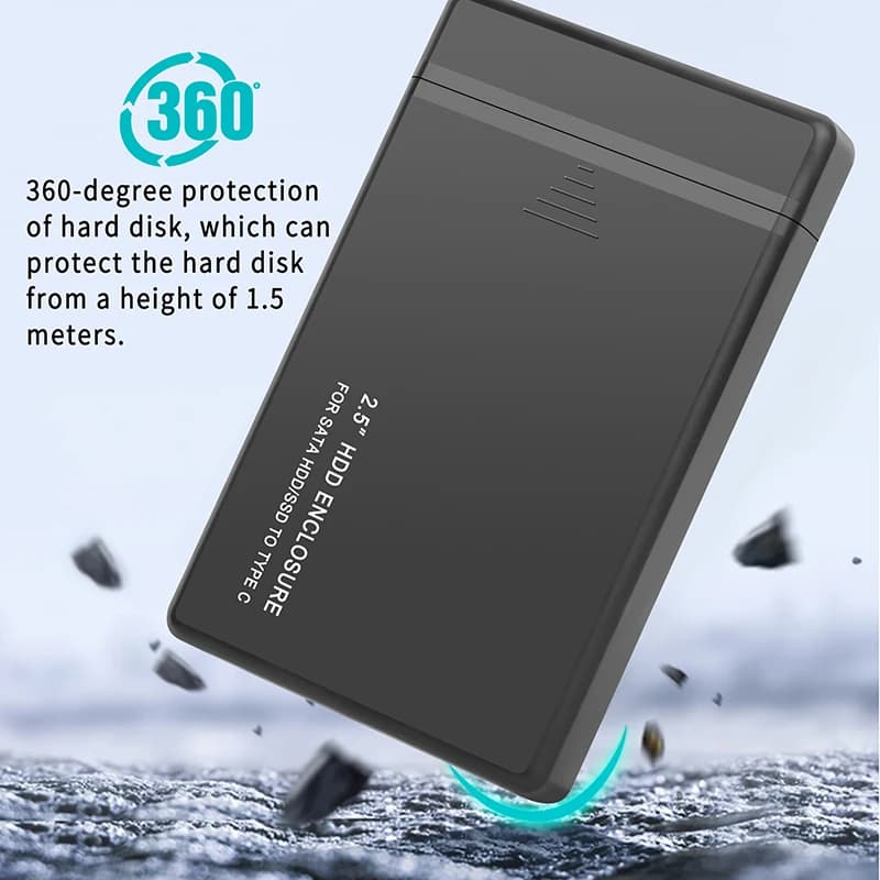 Custodia per disco rigido SSD HDD esterno da 2,5 pollici Custodia da 6 Gbps SATA 3.0 a USB 3.1 Tipo C 4TB Disco rigido Mobile HDD Box UASP per laptop