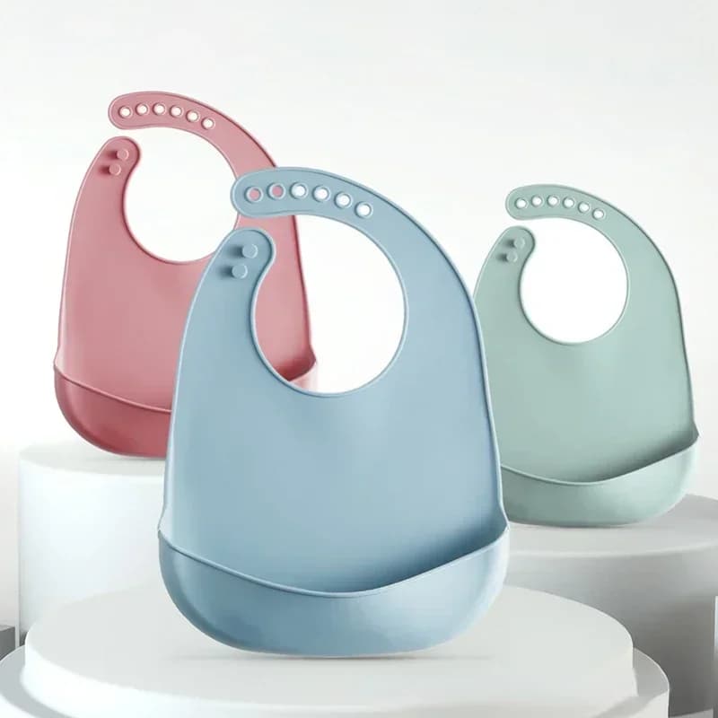 Bavaglino per saliva in silicone Portabebè per uso alimentare Bavaglino in silicone regolabile Sciarpa per bambini morbida per sbavare la saliva Ultra-sottile