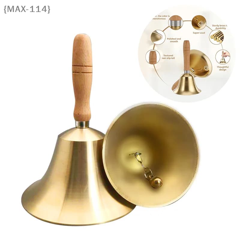 Campana versatile in ottone massiccio, anello forte per annuncio di cene, attenzione in classe, addestramento degli animali