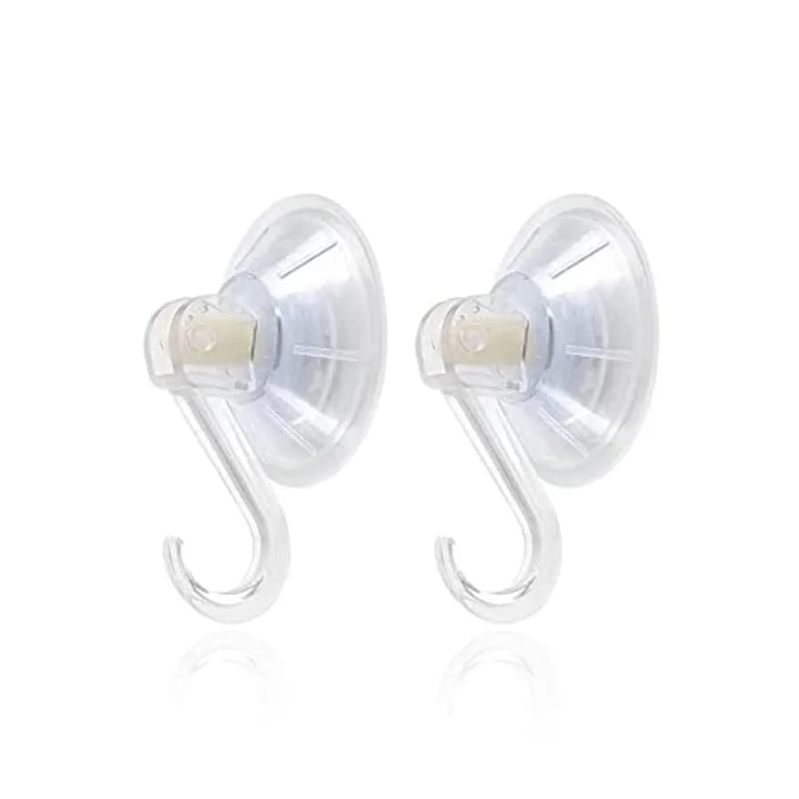 Ganci a ventosa in plastica trasparente, confezione da 2, ultra resistenti, con blocco a vuoto, senza tracce, impermeabili, resistenti all'olio, per pareti e doccia.