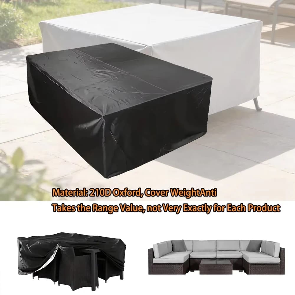 Copertura Impermeabile 210D per Mobili da Giardino e Terrazza, Protezione da Pioggia e Neve per Sedie, Divani e Tavoli con Borsa