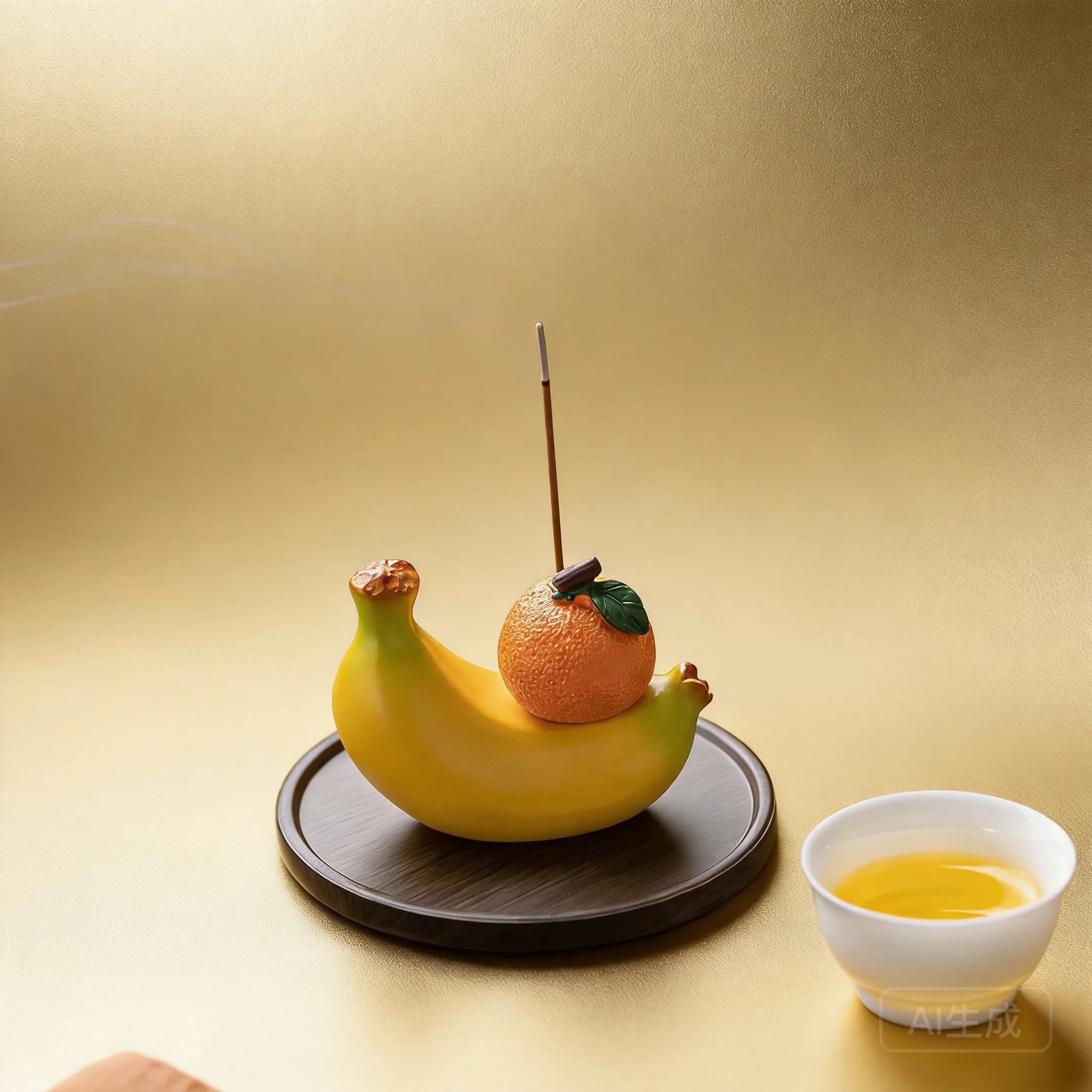 Chinese Style Lucky Orange Banana Resin Incense Stick Holder Creative Indoor Aromatherapy Burner For Home Tea Table Decor Ideal