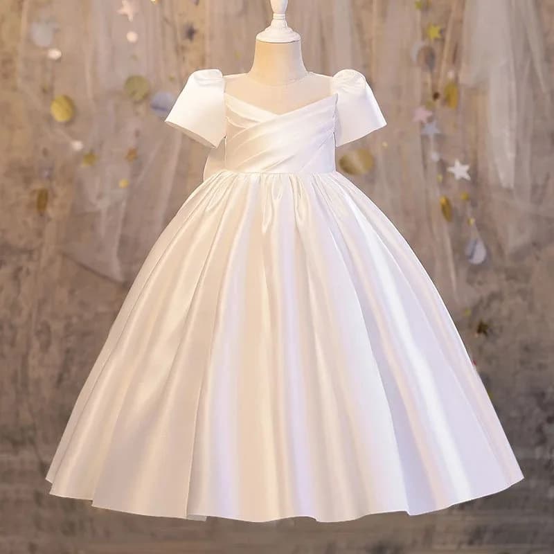 Party Dresses for Girls Summer Luxury Elegant Bow Princess Dress Children Baptism Lace Bridal vests Birthday evening dresses 1-16 years