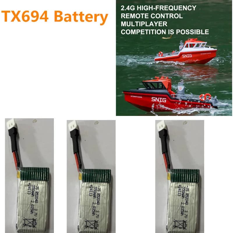 TX694 Boat Battery 3.7V 500Mah TX694 RC Motorboat Original Accessories TX694 TX693 Boat Battery RC TX694 Brushes Battery for Boats
