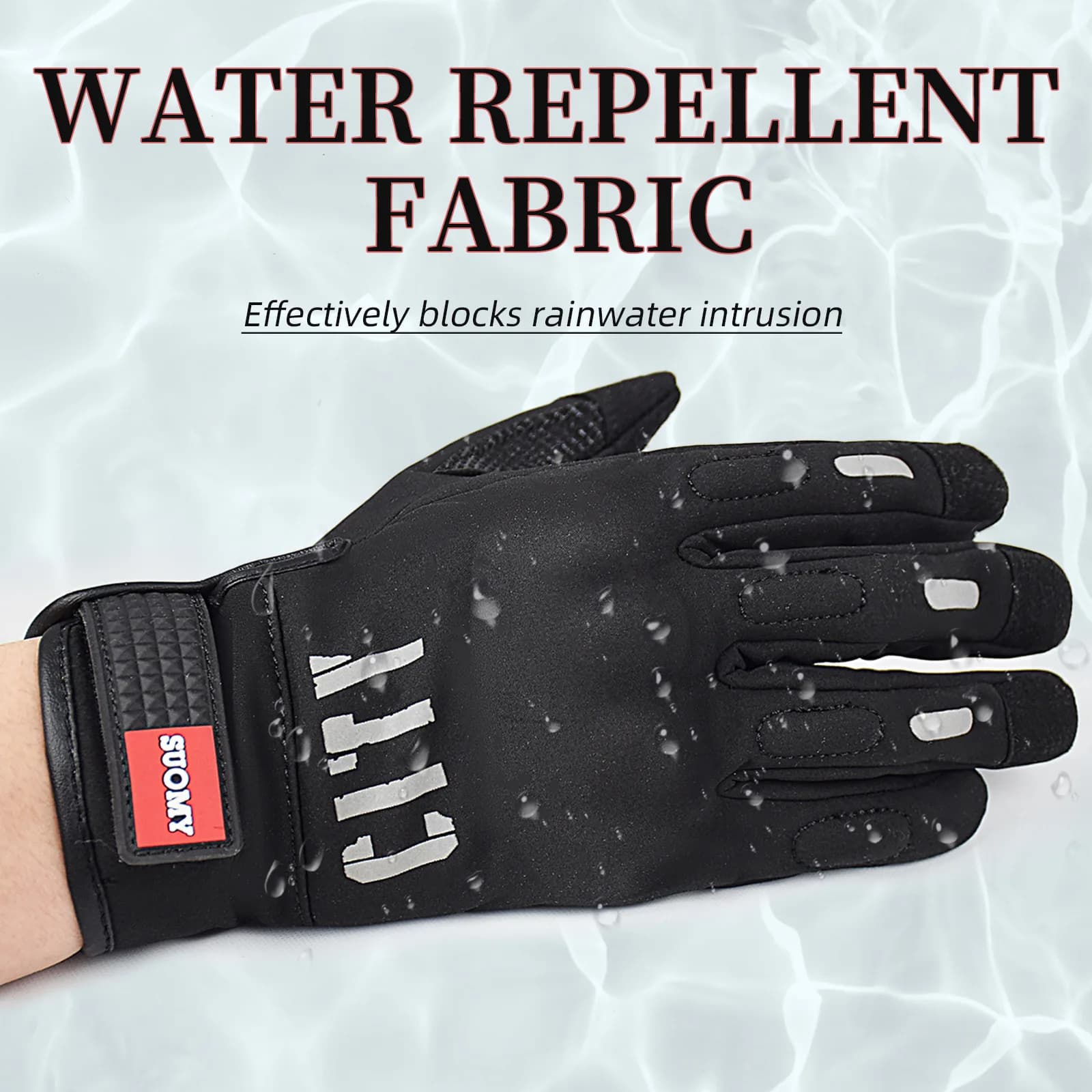 Full Finger Motorcycle Gloves, Touch Screen Water Repellent Anti-slip Protective Gloves for Motorbike Off-road Riding