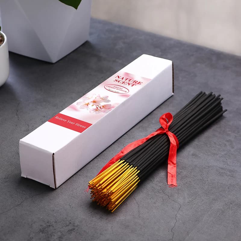 100 Bastoncini d'Incenso Profumati al Sakura, Artigianali, Durata 25-35 Minuti, Bastoncini di Joss per Alleviare lo Stress