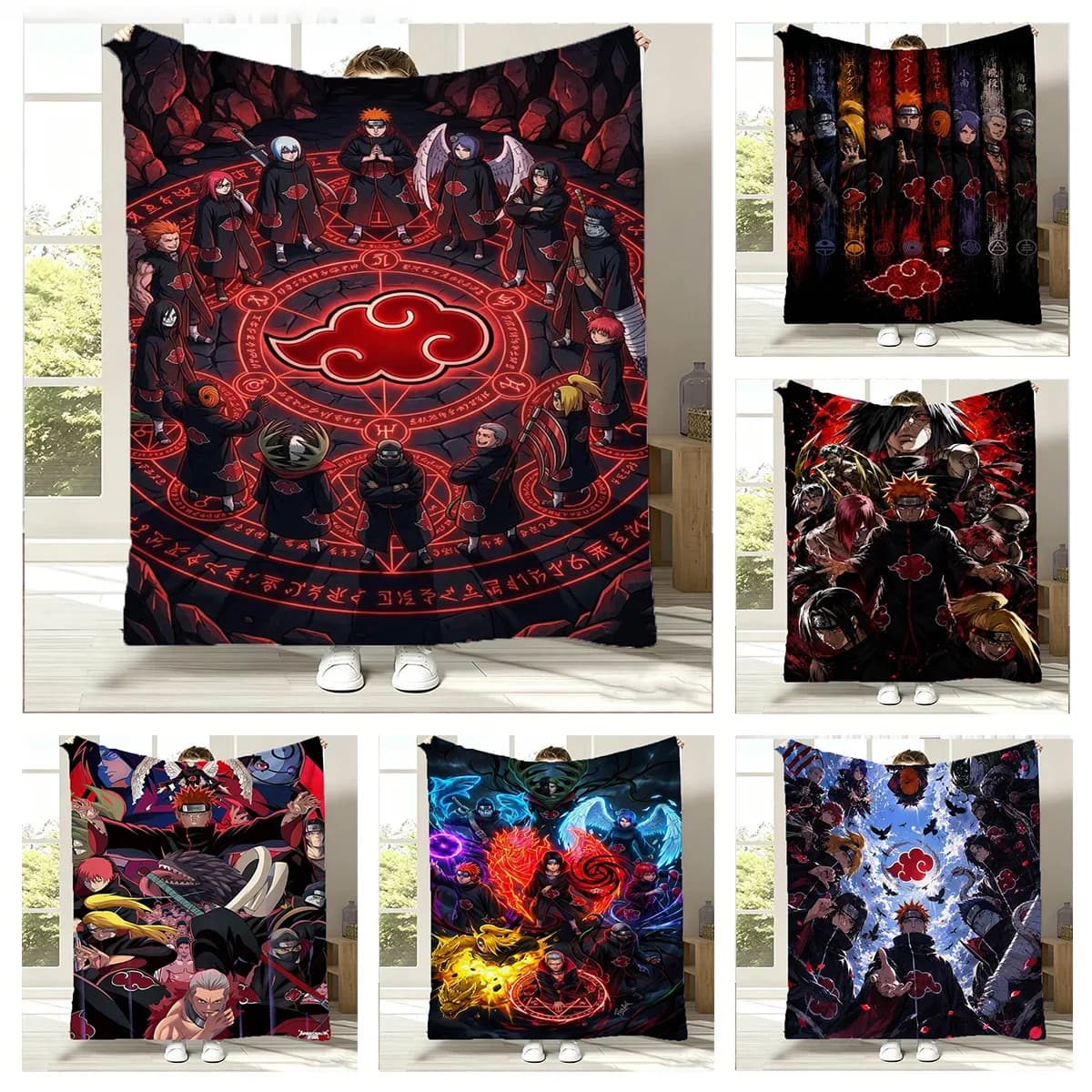 TOPTOY Licensed Ninja Anime Character Print Flannel Throw Blanket Soft Warm Cover For Bed Sofa Bedroom Picnic Anime Fan Home Dec
