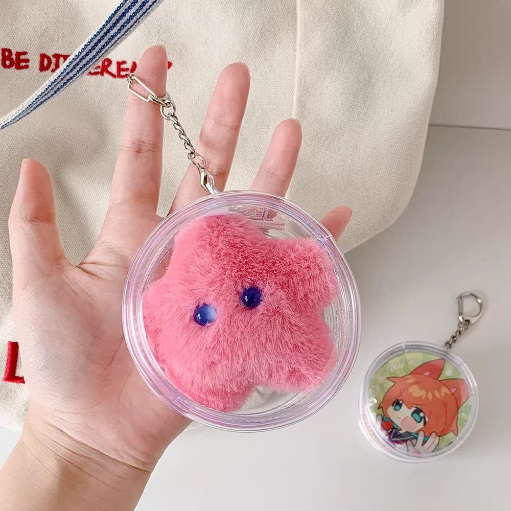 Borsa Trasparente Rotonda per Esporre Badge, Porta Pin in PVC, Espositore per Bambole, Zaino Carino per Bambini
