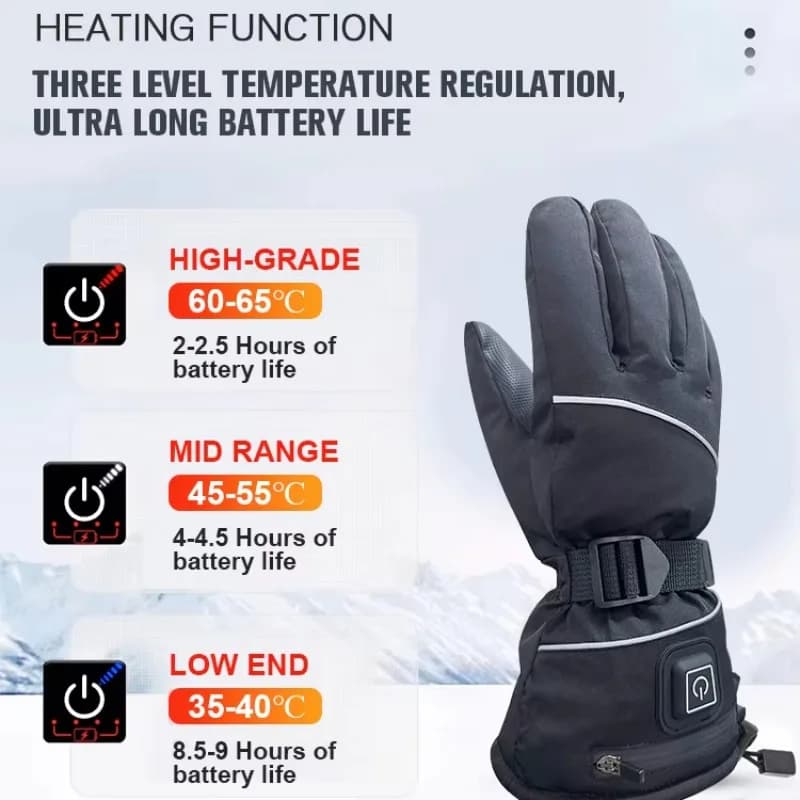Snowboard Touchscreen Calore Inverno Riscaldamento caldo Guanti da sci Fodere Guanti da moto riscaldati elettrici