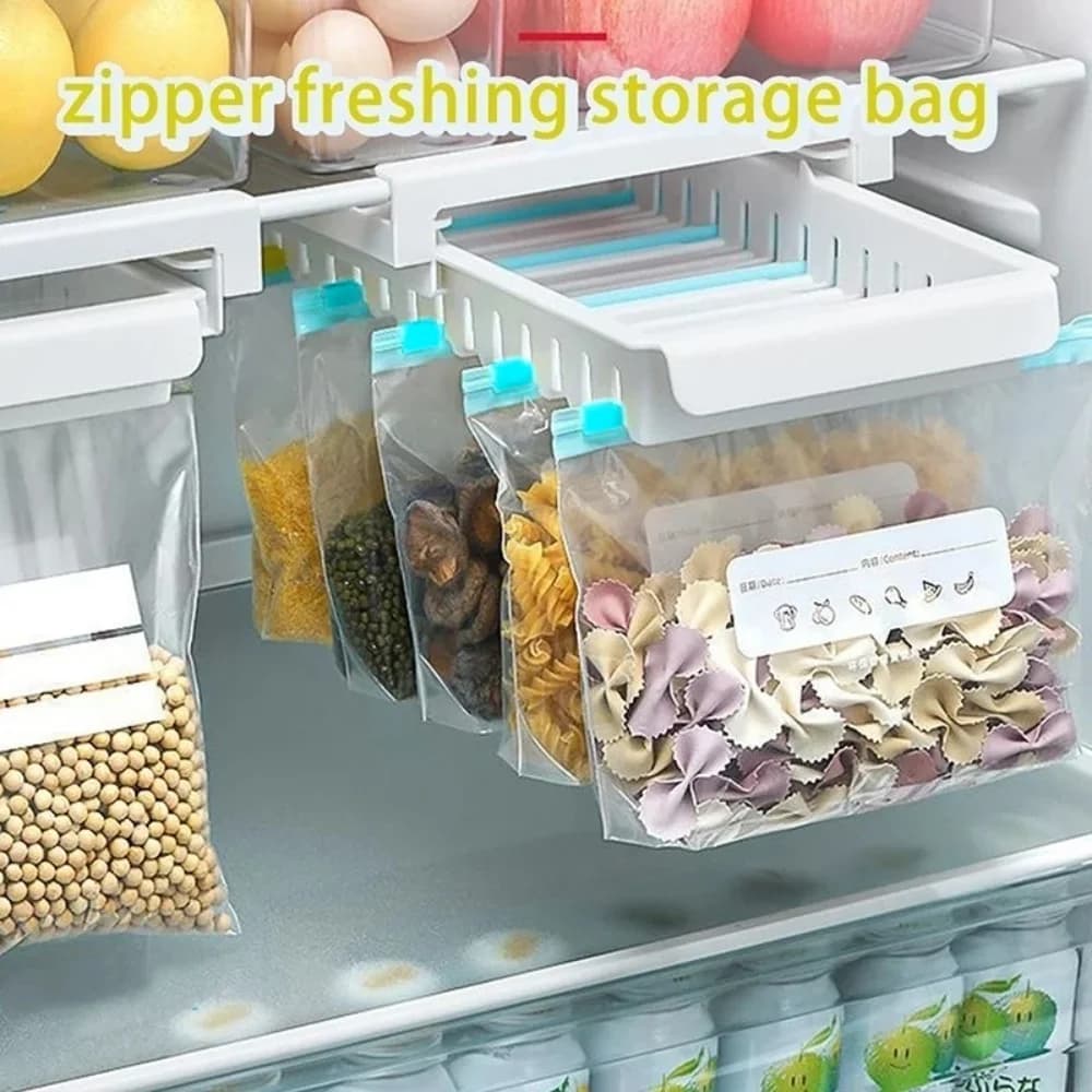 Sacchetti con Cerniera Riutilizzabili 10/15/20 Pezzi, Forniture da Cucina, Sacchetti Trasparenti Visibili Spessi e Resistenti per Alimenti, Sacchetti Ecologici Sigillanti
