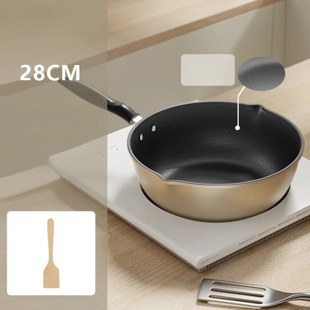 Anti-adhesive pan with Nido d'Ape motif, Graffi-resistant coating, Non-stick surface, Multi-functional Wok