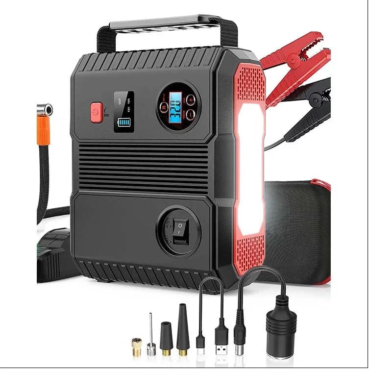 Pompa d'aria avviamento di emergenza 3000A 24000mAh 12V Booster batteria automatico (tutti i motori a gas/8LDiesel) 2 porte USB