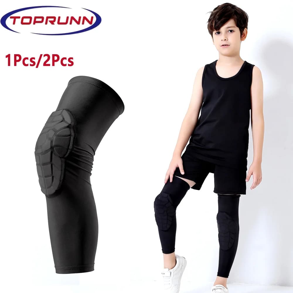 1/2 Pezzi Ginocchiere a Nido d'Ape per Basket, Protezione Ginocchio per Pallavolo, Supporto Ginocchio, Fascia a Compressione per Gambe e Ginocchia da Calcio