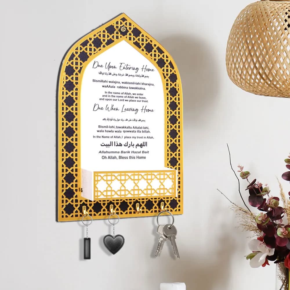 Muslim Ramadan Acrylic Key Hook Islamic Wall Prayer Hanging Ornament Ramadan Mubarak Decoration 2026 EID Al Adha Home Decor